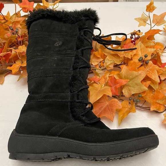 💕⬇️ $39.00 💕⬇️. EUC Black Suede Fur Lined Winter Boots. Size 7. - Picture 5 of 13